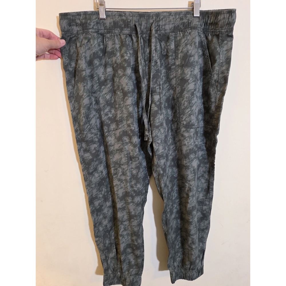 Orvis Womens XXL Camo Joggers Green Lyocell Elastic Waist Drawstring Pants
